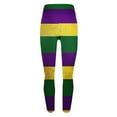 thumbnail image 6 of Vekome Leggings for Women Mardi Gras High Waisted Yoga Pants Seamless Color Block Lightweight Running Tights Purple M, 6 of 6