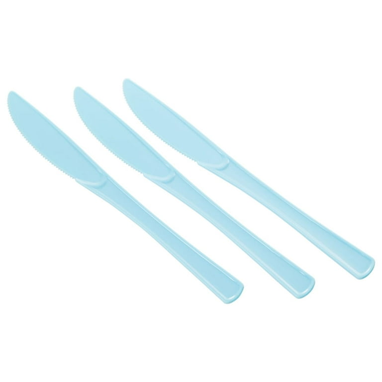 Exquisite Heavy Weight Disposable Plastic Dark Blue Knives - 150 Count 