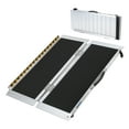 thumbnail image 1 of 2Ft Portable Folding Wheelchair Ramp,Non-Slip Handicap Access Ramp with Handle,Non-Skid Aluminum Handicap Ramp with Reflective Strips for Home Steps, Doorways, Stairs, Entry & Scooter, 1 of 7