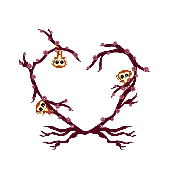 Cherry Blossom Branch Wall Art Decal- Vinyl Wall Sticker-Applied to Any Smooth Surface – Bedroom, Nursery, or Living Room – Cost Effective alternative to painting -Size: 10" x 9".