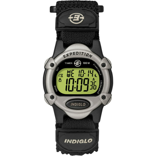 Timex Unisex Expedition Digital CAT Black/Silver 33mm Outdoor Watch,  FastWrap Strap 