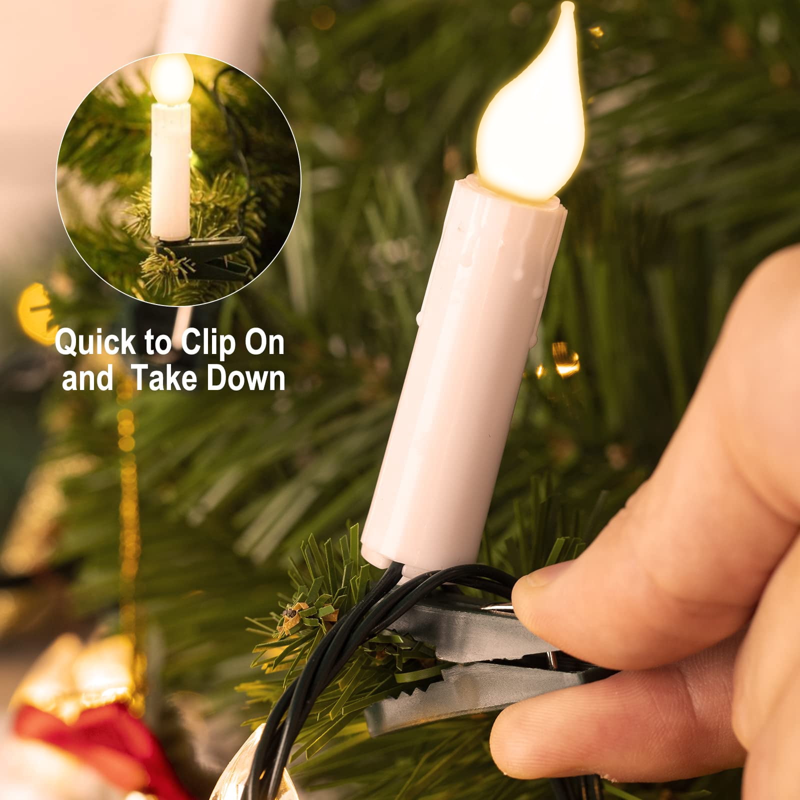 DONGPAI 30 PCS Flameless LED Taper Candles Battery Operated Christmas Tree Candle Lights Electric Fake Candles Perfect for Holiday Home Garden Wedding Parties Decor