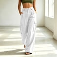 thumbnail image 2 of Kezqiaxn Womens Cargo Pants Plu Size Fashion Drawstring Elastic Waist Wide Leg Casual Loose Pants with Pockets, 2 of 8