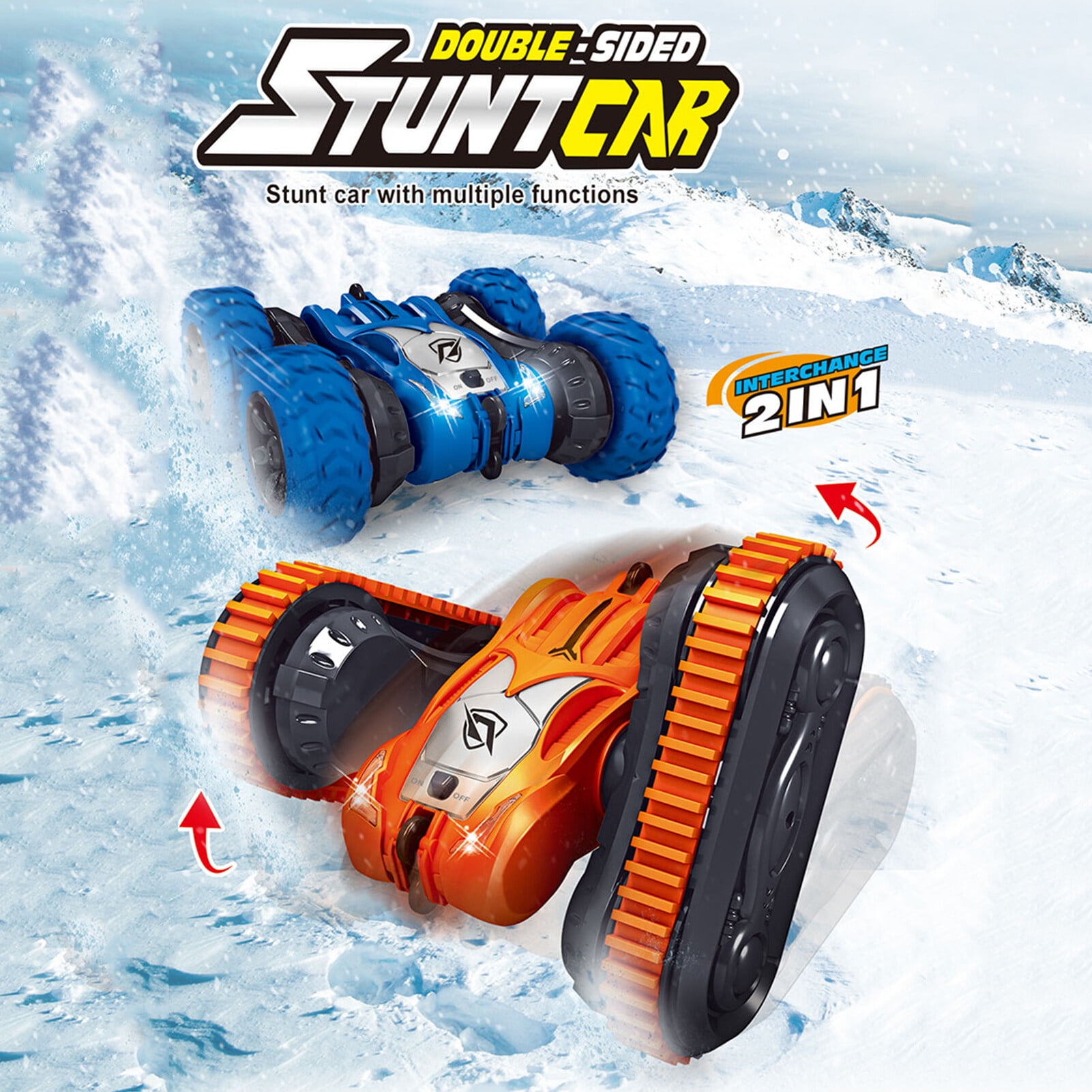 Two-in-one Rotating Tumbling Stunt Car Double-sided Driving RC Tracked Car Fall Resistant Remote Control Car