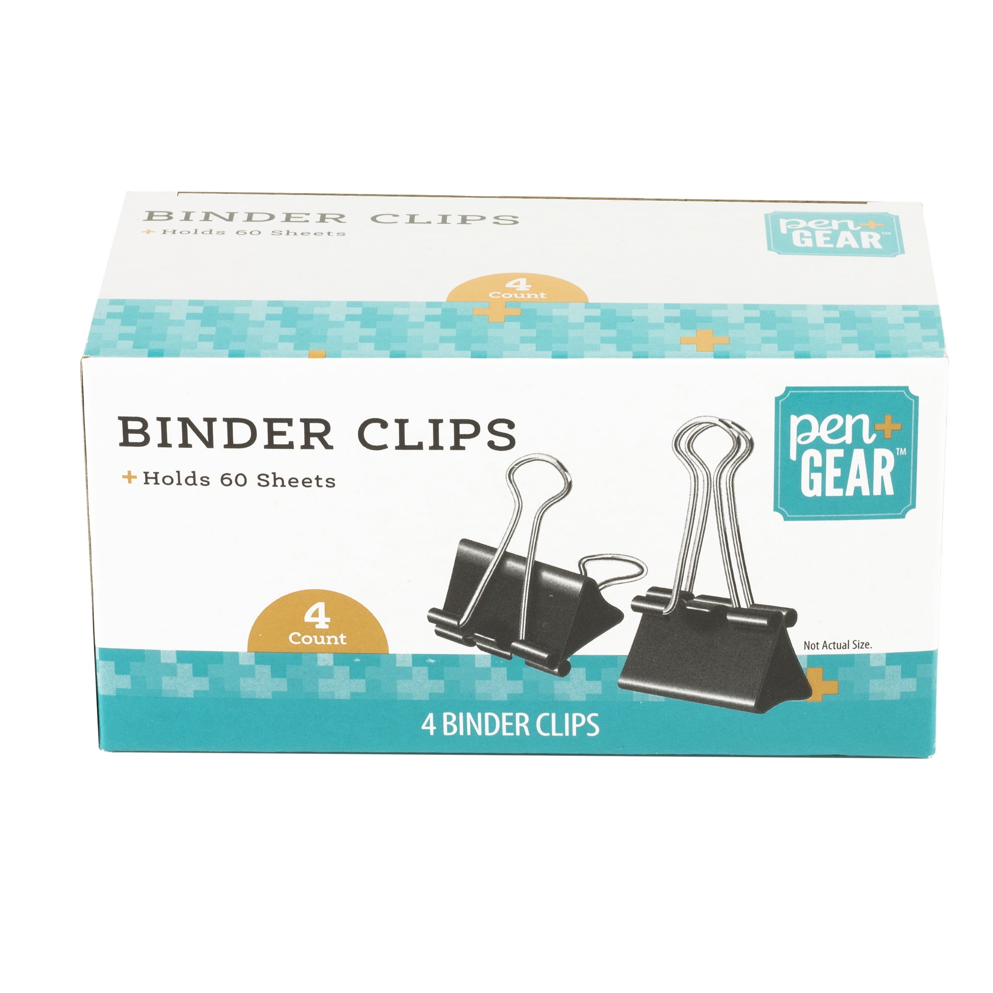 Pen + Gear Metal Binder Clips, Black, 4 Count. Manufacturer-Walmart.