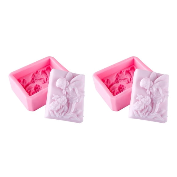 Matsuzay Soap Mold Craftsmanship Chocolate Making Home Angel Flower DIY Accessories Handmade Prop Silicone Pattern Shape Soaps Mould 2piezas