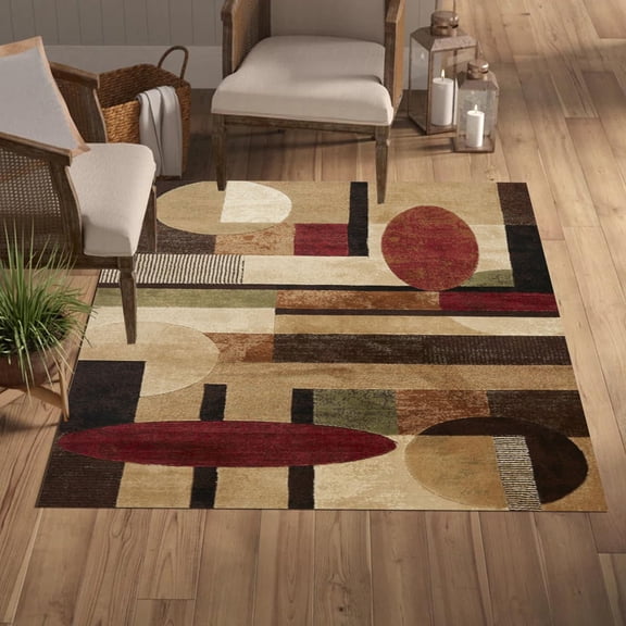 4x8ft Vintage Area Rug For Living Room Bedroom, Large Floor Carpet With Non-Slip Backing For Indoor Office Dining Room, Traditional Home Deco Non-Shedding, Machine Washable