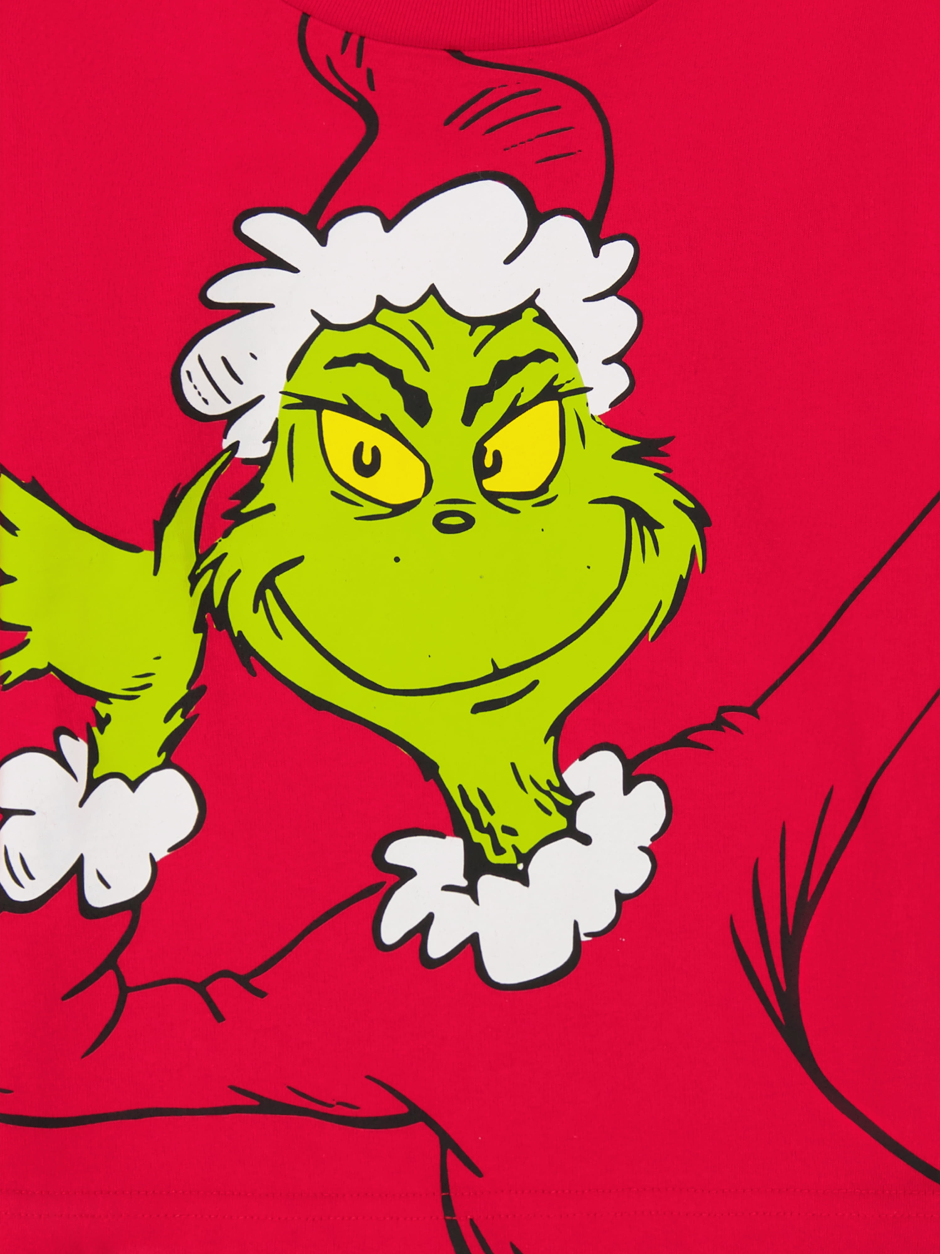 Dr. Seuss The Grinch Toddler Unisex Long Sleeve Red Tee Shirt, Sizes 12M-5T