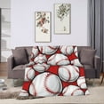 thumbnail image 6 of DouZhe Ultra-Soft Micro Fleece Lightweight Flannel Bed Blanket, Baseball Softball Ball Sport Print Cozy Warm Throw Blankets, 60"x50", 6 of 7