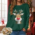 thumbnail image 6 of TTUHYWXI Women Christmas Sweatshirt Xmas Fleece Warm Vacation Tunic Sweater Shirt Christmas Graphic Pullover Top (Green, L), 6 of 9