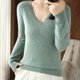 thumbnail image 1 of Suéter de cuello redondo para mujer, informal, de moda, cuello semialto, color liso, suelto, de punto, blusa de poliéster., 1 of 4
