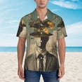 thumbnail image 2 of Fuzoiu Surreal Floral Mindscape Print Hawaiian Shirt for Men, Summer Beach Casual Short Sleeve Button Down Shirts, Men’s Beach Summer Shirts with Pocket,X-Large, 2 of 7