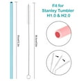 thumbnail image 3 of Tomorotec 15-Pack 12" Reusable Silicone Drinking Straws Fit for Stanley Tumblers 20oz, 30oz, 40oz with 2 Cleaning Brushes, BPA-Free Food-Grade Vibrant Colors Flexible Straws for Family Use (Flamingo), 3 of 7