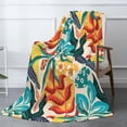 thumbnail image 3 of XMXT Throw Blanket, Lush Foliage Graffiti Flannel Blanket for Bed Sofa, 50 x 70 inches, 3 of 9