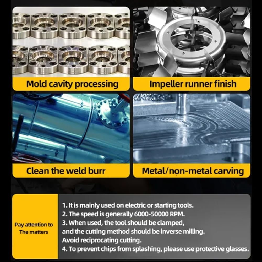 Gamvdout Carbide Die Grinder Bits, High Speed Tungsten Burr Drill Bit Cylindrical File Carving Working Tools for Plastic Wood Metal Steel Grinding Engraving Polishing