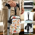 thumbnail image 5 of COEQINE Printed Crutch Bag Walking Cane Accesories Orange Wildflower Forearm Crutch Organizer Pouch, Elbow Crutch Bag, 2 Pockets, Organize Daily Essentials, for Elderly, 5 of 7