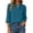 Blue, variant on Women Stand Collar Split Neck Half Placket Elbow Sleeve Relaxed Fit Side Pocket Solid Tone Casual Transitional Season Layering Blouse Assorted Tone Selection Option (Army Green,L)