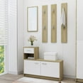 thumbnail image 5 of vidaXL Hallway Furniture Closet Unit with Mirror Wall Hanger Engineered Wood, 5 of 86