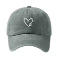 thumbnail image 3 of Womens Washed Baseball Cap Heart Dog Paw Print Sun Hat Outdoor Visor Cap Grey, 3 of 4