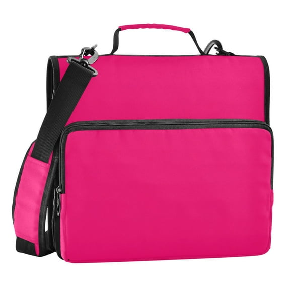 ALAZA Zipper Binder Deep Pink 3 Ring Trapper Keeper File Folder Organizer Bag
