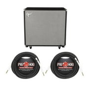 Fender Rumble 115 Cabinet, V3, Black/Silver - With 2 Pack 25' 1/4" to 1/4" 8mm Instrument Cable