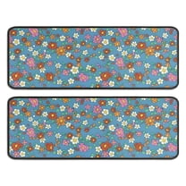 Kitchen Rugs Sets Of 2,Pioneer Flower Floral Print Pattern Anti Fatigue Kitchen Mat Rugs Non Slip Washable,Decorative Kitchen Floor Mats for Kitchen,Sink,Laundry,17"x47" 17"x47"