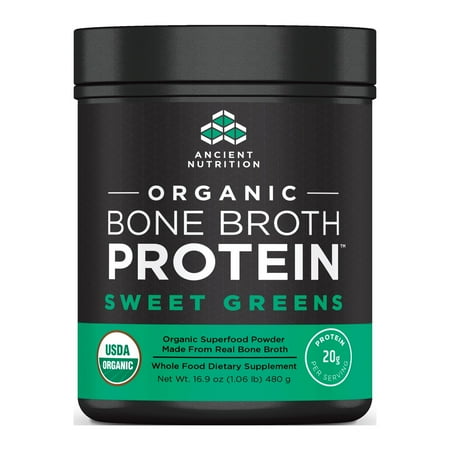 Ancient Nutrition, Organic Bone Broth Protein, Sweet Greens, 476G