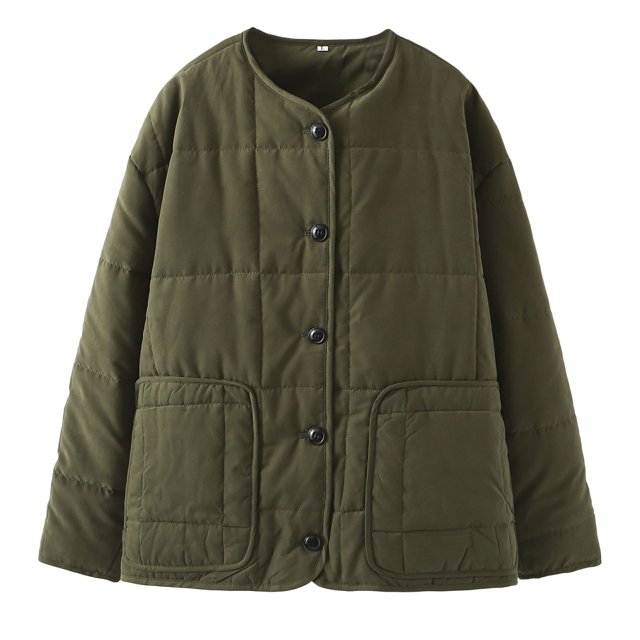 WRKEKC Veste Matelassée Femme Grande Taille Coupe Ample Poches Utilitaires Hiver Style Urbain Confort Vert Armée m