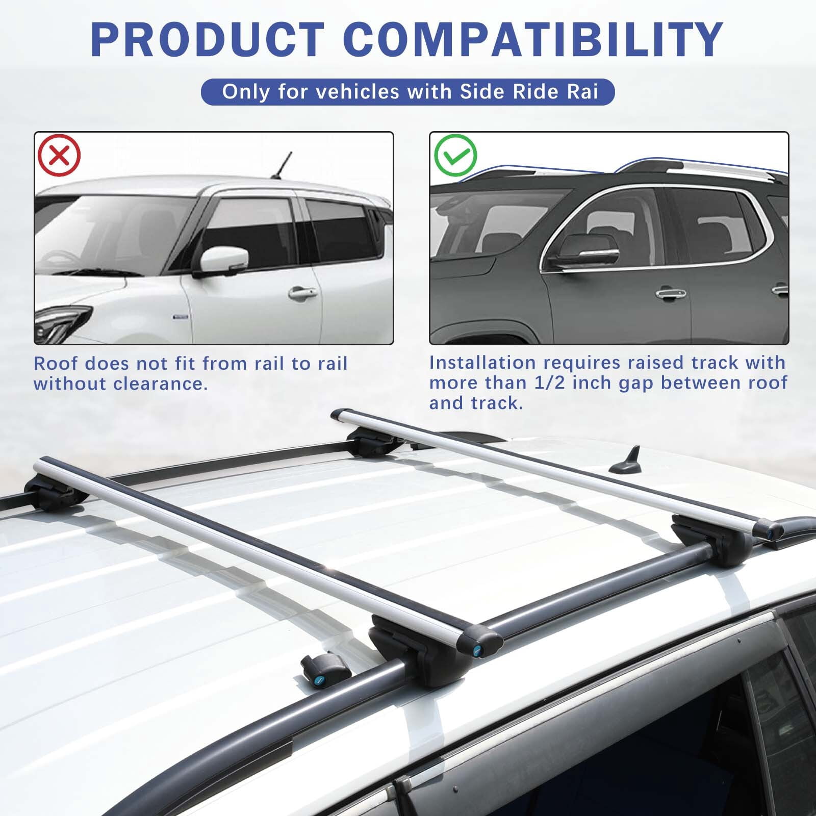 48" Roof Rack Crossbars Luggage Cargo Carrier w/Lock For Jeep Cherokee 2014-2022