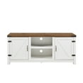 thumbnail image 4 of Walker Edison Modern Farmhouse Barn Door TV Stand for TVs up to 65”, White/Barnwood, 4 of 25