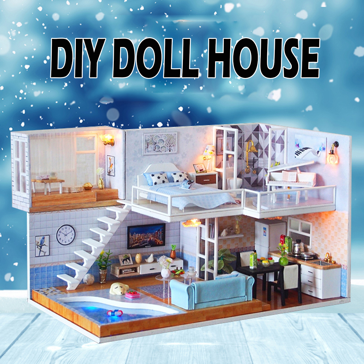 Buy DIY Dollhouse Kit For Adults Miniatures Loft Model Wife Girl Friend 