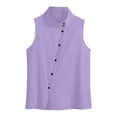 thumbnail image 5 of Button Down Tank Tops for Women Cotton High Neck Sleeveless Camisole Loose Fit Fashion Trendy Cami Dressy Casual Blouse Tops Going Out Tops 2026 Summer Beach Vacation Outfits, 5 of 7