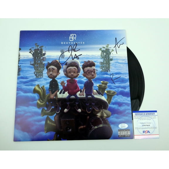 AJR Entire Band Signed Autograph Neotheater Vinyl Record Album PSA/DNA COA