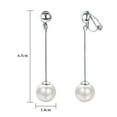 thumbnail image 2 of Yoursfs Ivory Pearl Clip on Earrings Dangle Women White Gold Plated Non Pierced Ears Pearl Drop Earrings Fashion Jewelry, 2 of 8