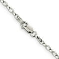 thumbnail image 3 of Diamond2Deal 925 Sterling Silver 2.5mm Oval Fancy Rolo Chain Necklace for Women 30", 3 of 6