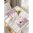 thumbnail image 5 of Watercolor Floral Placemats Set of 6, Spring Lavender Daisy Butterflies Pink Placemats for Dining Table, Place Mats for Kitchen Tabletop, Waterproof Wipeable Dining Table Mats Set, 5 of 9