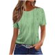 thumbnail image 1 of Tops de Manga Corta de Algodón para las Mujeres, Estampado Cuello Redondo Suéter Blusa de Moda para el Hogar Y el Uso Diario, 1 of 4