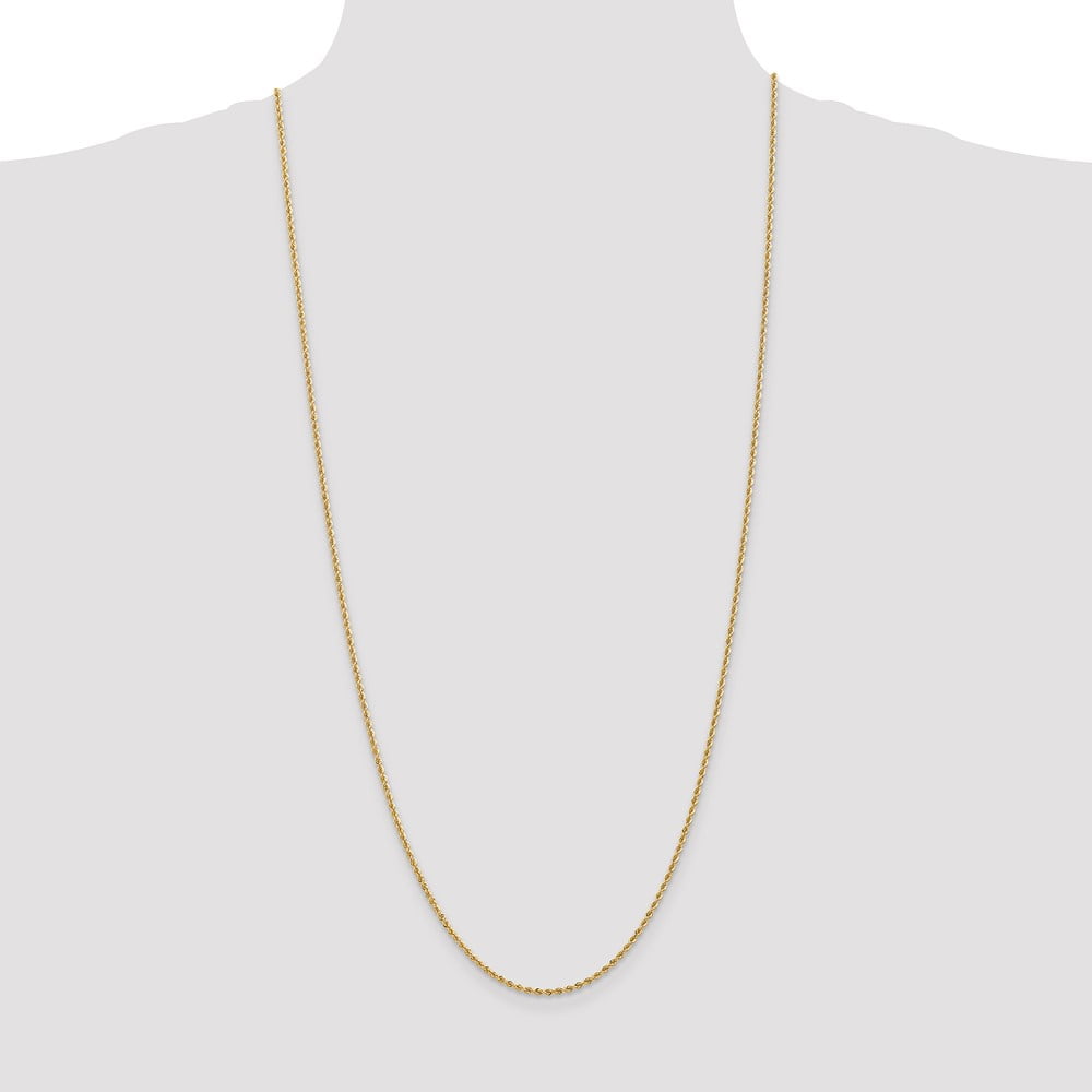 14K Yellow Gold Rope Chain Styles Necklace 2 mm Solid Regular 30 inch