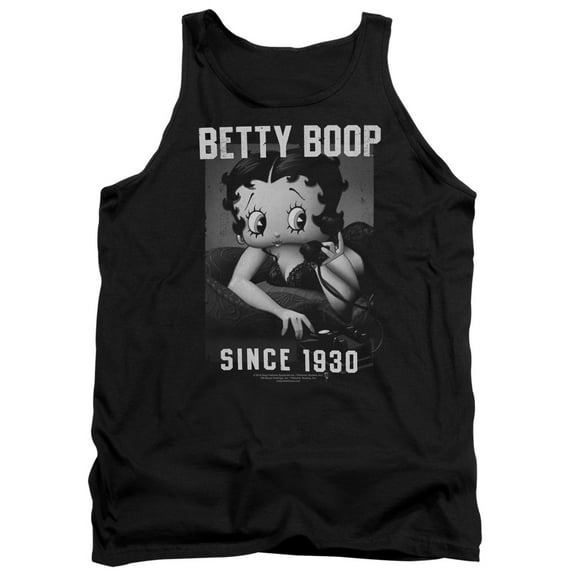Betty Boop On The Line Adult Tank Top Black
