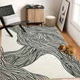 thumbnail image 1 of Garvee 4'x6' Black White Area Rug Washable Rug Soft Abstract Rug Stripes Print Carpet Boho Non-Shedding Floor Carpet for Living Room Bedroom, 1 of 6