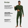 thumbnail image 3 of Woolcano Men’s 100% Merino Wool Base Layer Set Lightweight Thermal Underwear for Ski Winter Outdoor Sports, 3 of 6