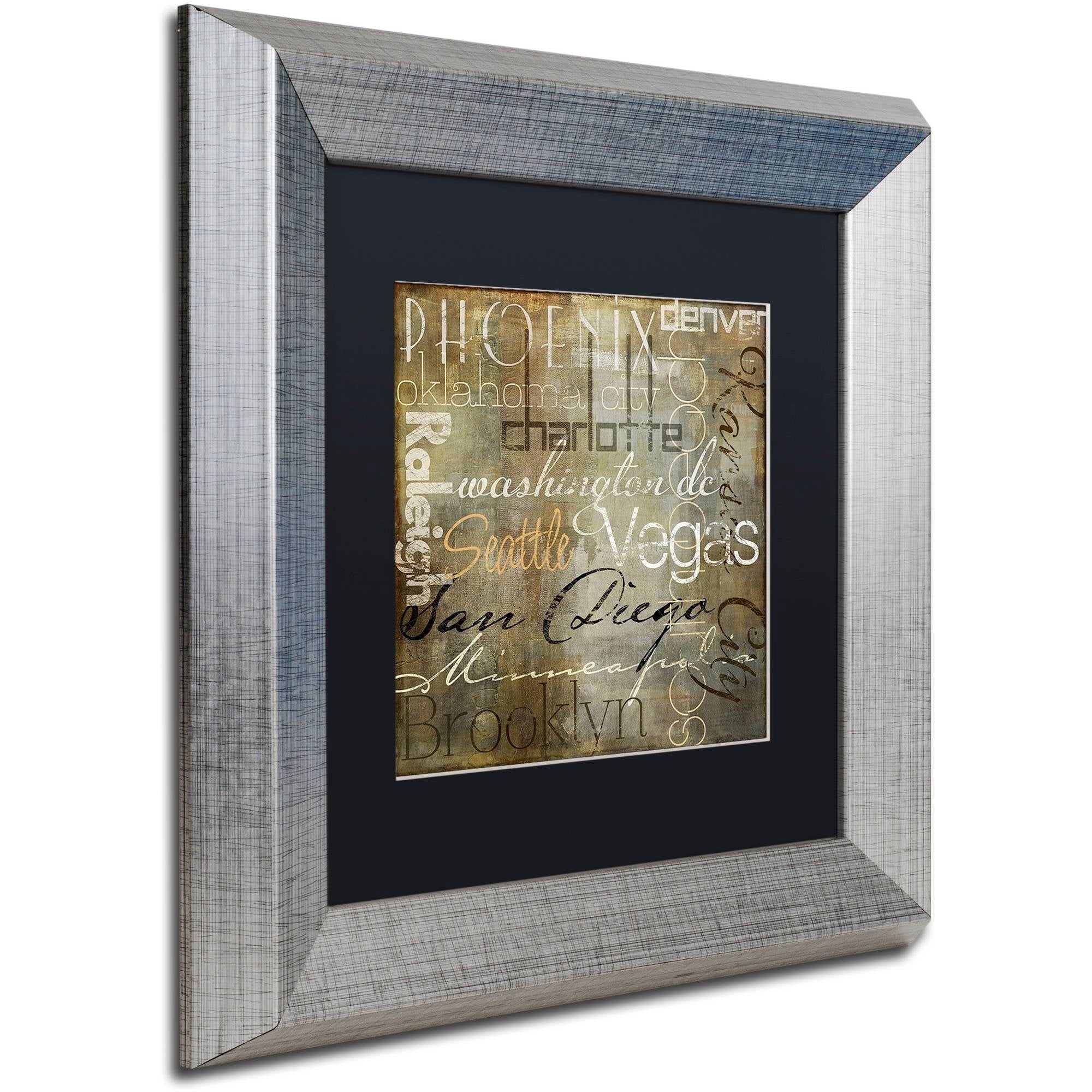Trademark Fine Art "Cities of the World II" Canvas Art by Color Bakery Black Matte, Silver Frame