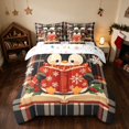 thumbnail image 3 of Manfei Penguin Twin Bedding 7pcs Snow Bedding Comforter Set, Red Green, Xmas Reversible, 3 of 6