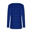 thumbnail image 4 of Miluxas Womens Plaid Shirt Casual Long Sleeve Slim Fit Button Down Blouse Tops Bottom T-shirt Tops Blue S(S), 4 of 6