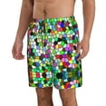 thumbnail image 2 of Disketp Men'S Swim Trunks Hawaiian Breathable Surf Beach Swimsuits Mesh Lining Beach Shorts With Pockets-Colorful Tie Dye Stained Glass, 2 of 9