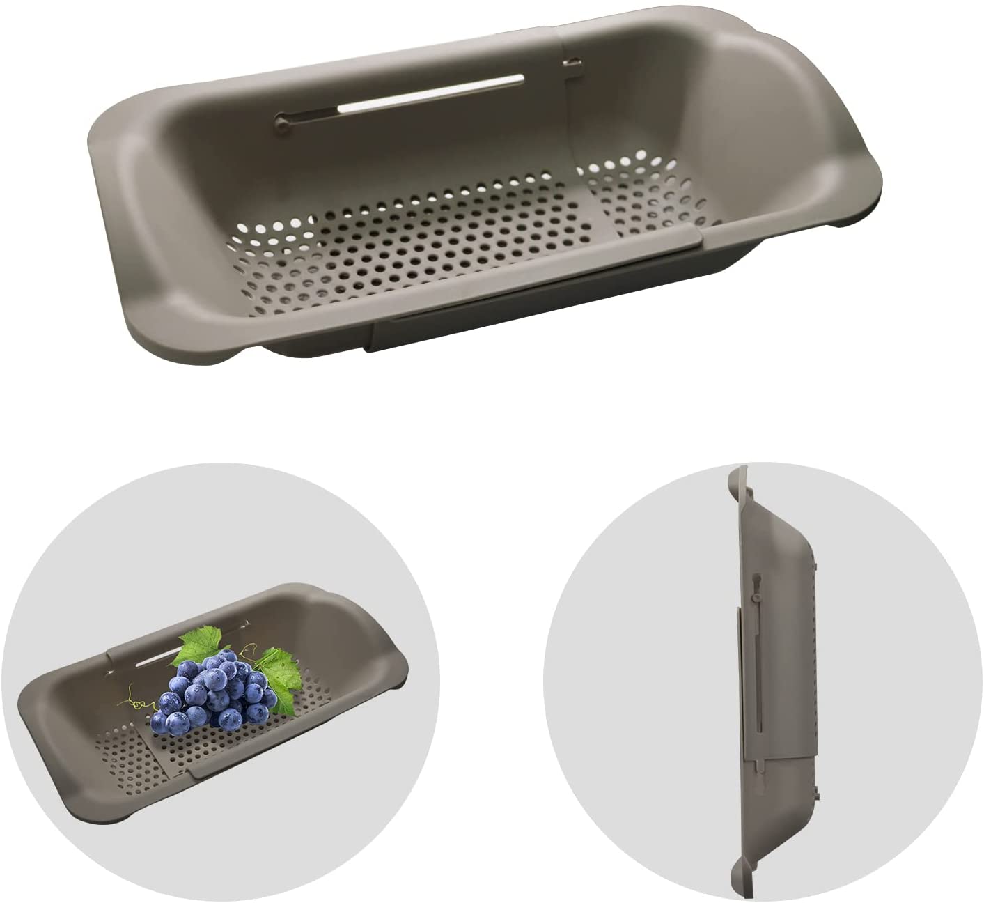 Kitchen Drain Basket, Retractable Plastic Sink Drain Rack, Household