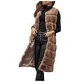thumbnail image 2 of Teissuly Ladies Fashion Long Color Warm Round Neck Furs Vest Jacket, 2 of 9