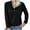 Black, variant on Diufon Womens Hoodies Tops Casual Solid Color Pullover Tops V Neck Button Long Sleeve Sweatshirts