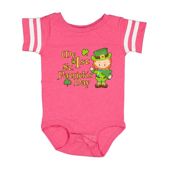 Inktastic My First St. Patricks Day Leprechaun and Shamrocks Boys or Girls Baby Bodysuit
