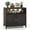 Mixed Brown & Natural, variant on Topbuy Outdoor Rattan Storage Cabinet Patio Sideboard Buffet Cabinet with Acacia Wood Countertop Grey